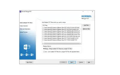 Kernel Merge PST for Microsoft 365 — screenshot