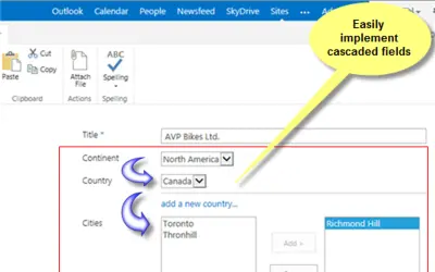 KWizCom Cascading LookApp for Microsoft 365 — screenshot