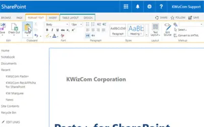 KWizCom Paste+ for Microsoft 365 — screenshot