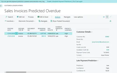 Late Payment Prediction for Microsoft 365 — screenshot
