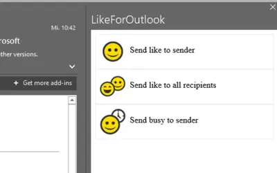 Like for Outlook for Microsoft 365 — screenshot