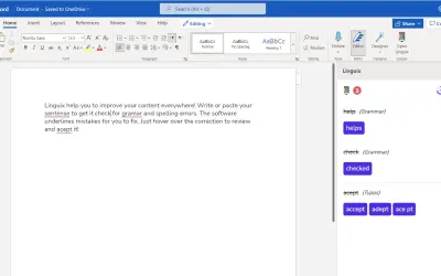 Linguix for Word for Microsoft 365 — screenshot