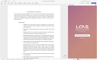 LOIS for Word for Microsoft 365 — screenshot