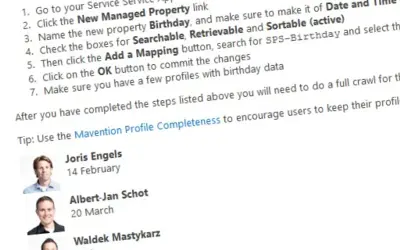 Mavention Birthdays for Microsoft 365 — screenshot