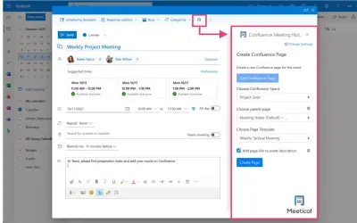 Meetical for Confluence for Microsoft 365 — screenshot