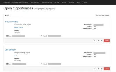 Meridian Teams Proposal Center for Microsoft 365 — screenshot