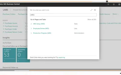 MES Manufacturing execution system for Microsoft 365 — screenshot