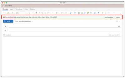 MetaClean for Outlook (On-Demand) for Microsoft 365 — screenshot