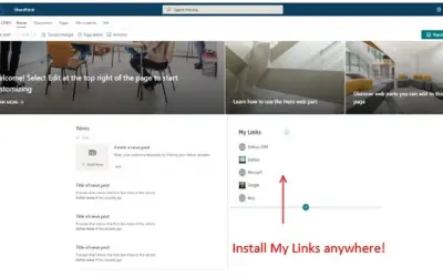 My Links for Microsoft 365 — screenshot