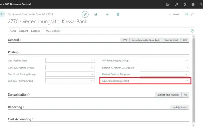 NAVAX G/L Application for Microsoft 365 — screenshot