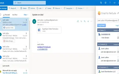 NetSuite Outlook Integration (SuiteApp Certified) for Microsoft 365 — screenshot