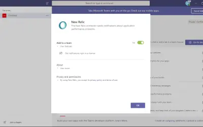 New Relic for Microsoft 365 — screenshot