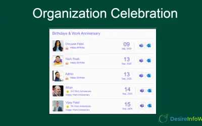 Organization Celebrations for Microsoft 365 — screenshot