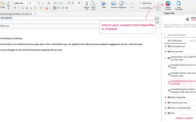 Paperflite for Outlook for Microsoft 365 — screenshot