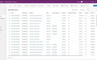Parking Reservation Template for Microsoft 365 — screenshot