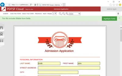 PDF Share Forms Cloud for Microsoft 365 — screenshot
