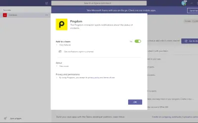 Pingdom for Microsoft 365 — screenshot
