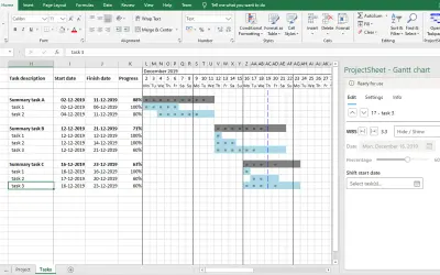ProjectSheet - Gantt chart for Microsoft 365 — screenshot