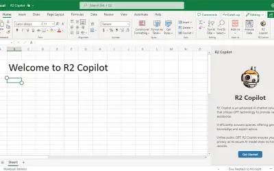 R2 Copilot: Private AI for Excel for Microsoft 365 — screenshot