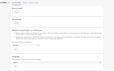 Random Coffee for Microsoft 365 — screenshot
