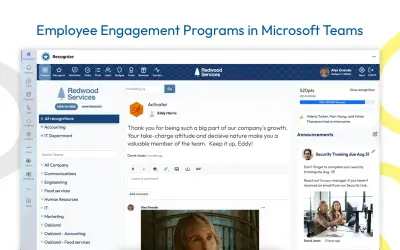 Recognize | social employee recognition & rewards for Microsoft 365 — screenshot