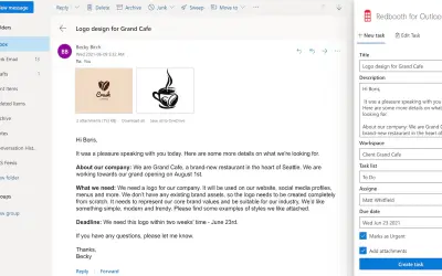 Redbooth for Outlook for Microsoft 365 — screenshot