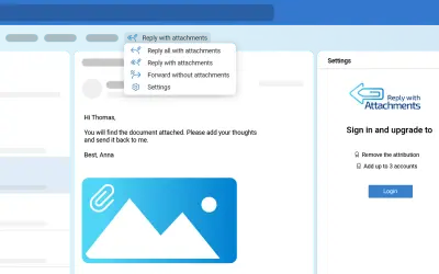 Reply with Attachments for Microsoft 365 — screenshot