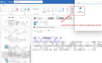 Report Suspicious Email for Microsoft 365 — screenshot