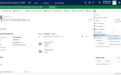 Report To PDF for Microsoft 365 — screenshot