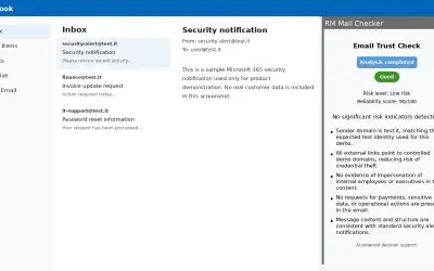 RM Mail Checker for Microsoft 365 — screenshot