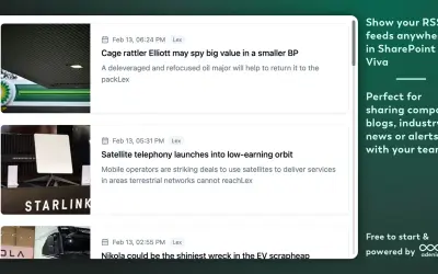RSS feeds integration by adenin for Microsoft 365 — screenshot