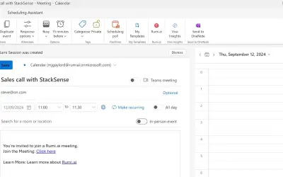 Rumi AI Add In for Outlook for Microsoft 365 — screenshot