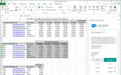 Salesforce Wave Connector for Excel for Microsoft 365 — screenshot