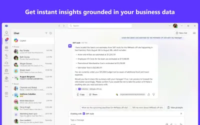 SAP Joule for Microsoft 365 — screenshot