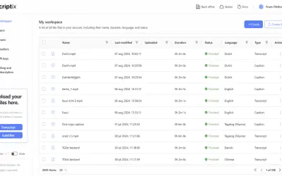 Scriptix Accessibility Platform for automatic transcription and subtitling for Microsoft 365 — screenshot