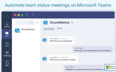 ScrumGenius - Automate daily standups for Microsoft 365 — screenshot