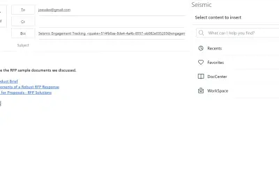 Seismic for Outlook for Microsoft 365 — screenshot