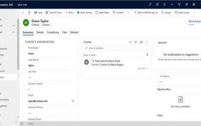 Send Customer Voice survey from Dynamics 365 for Microsoft 365 — screenshot