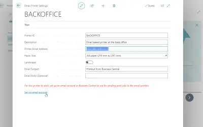 Send To Email Printer for Microsoft 365 — screenshot