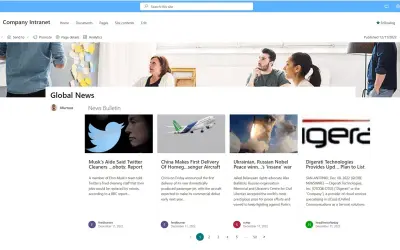SharePinPoint News Bulletin for Microsoft 365 — screenshot