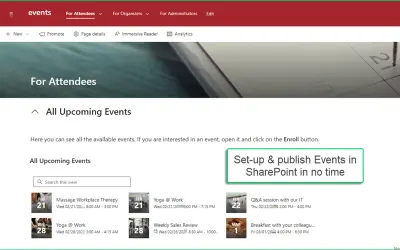 SharePoint|sapiens Event Management for Microsoft 365 — screenshot