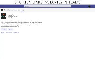 Short URL for Microsoft 365 — screenshot