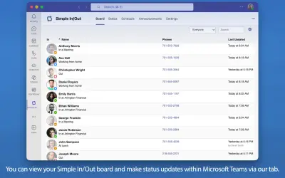 Simple In/Out for Microsoft 365 — screenshot
