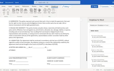 SimpleLaw for Word for Microsoft 365 — screenshot