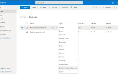 Skribble E-Signature for SharePoint & OneDrive for Microsoft 365 — screenshot