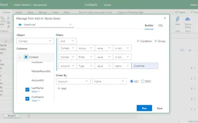 Skyvia Query for Microsoft 365 — screenshot