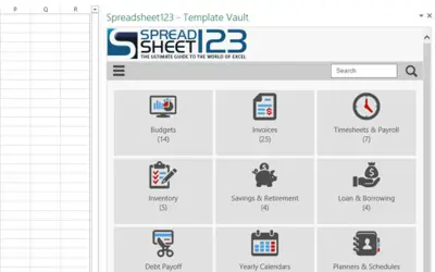 Spreadsheet123 - Template Vault for Microsoft 365 — screenshot