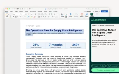 Supertext Translator for Word for Microsoft 365 — screenshot