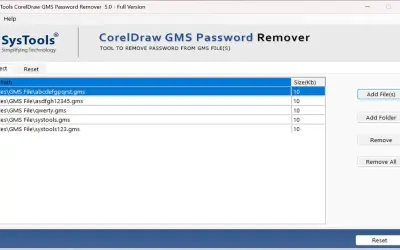 SysTools for CorelDraw GMS Password Remover for Microsoft 365 — screenshot
