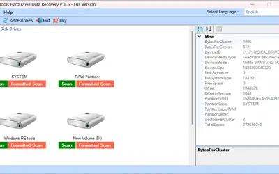 SysTools Hard Drive Data Recovery for Microsoft 365 — screenshot